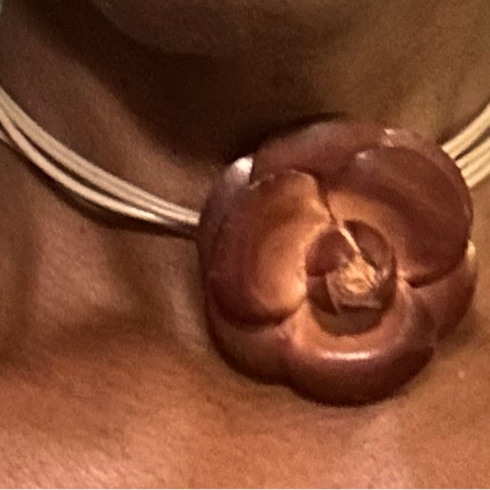 Interchangeable Leather look Choker broach necklace